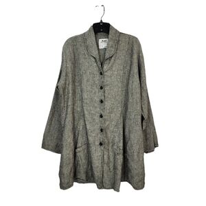 Flax By Jeanne Engelhart Women's Lagenlook 100% Linen Button Tunics - M